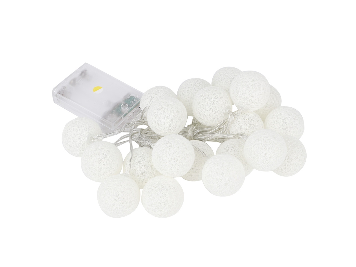 Laxiscreed Luz De Natal Com 20 Bolas De Algodão, 2,3m, Iluminação Decorativa Para Festas