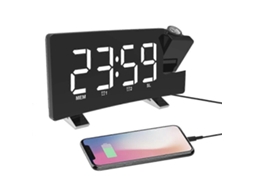 Alarme de projeção, rádio duplo, relógio, snooze, GOKOCO