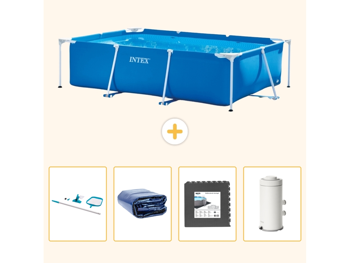 Intex Piscina Com Estrutura Retangular - 300x200x75 Cm - 5-peças S43