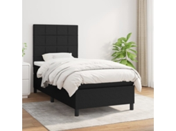 Vidaxl Cama com Molas/colchão 90x190 Cm Tecido Preto