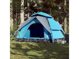 Tenda De Campismo Cúpula Para 5 Pessoas Libertação Rápida Azul