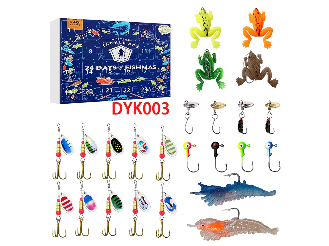 Contagem Regressiva Kit De Pesca De Natal, Amantes Da Pesca, Caixa Cega Do Calendrio De Chegada Presente Criativo