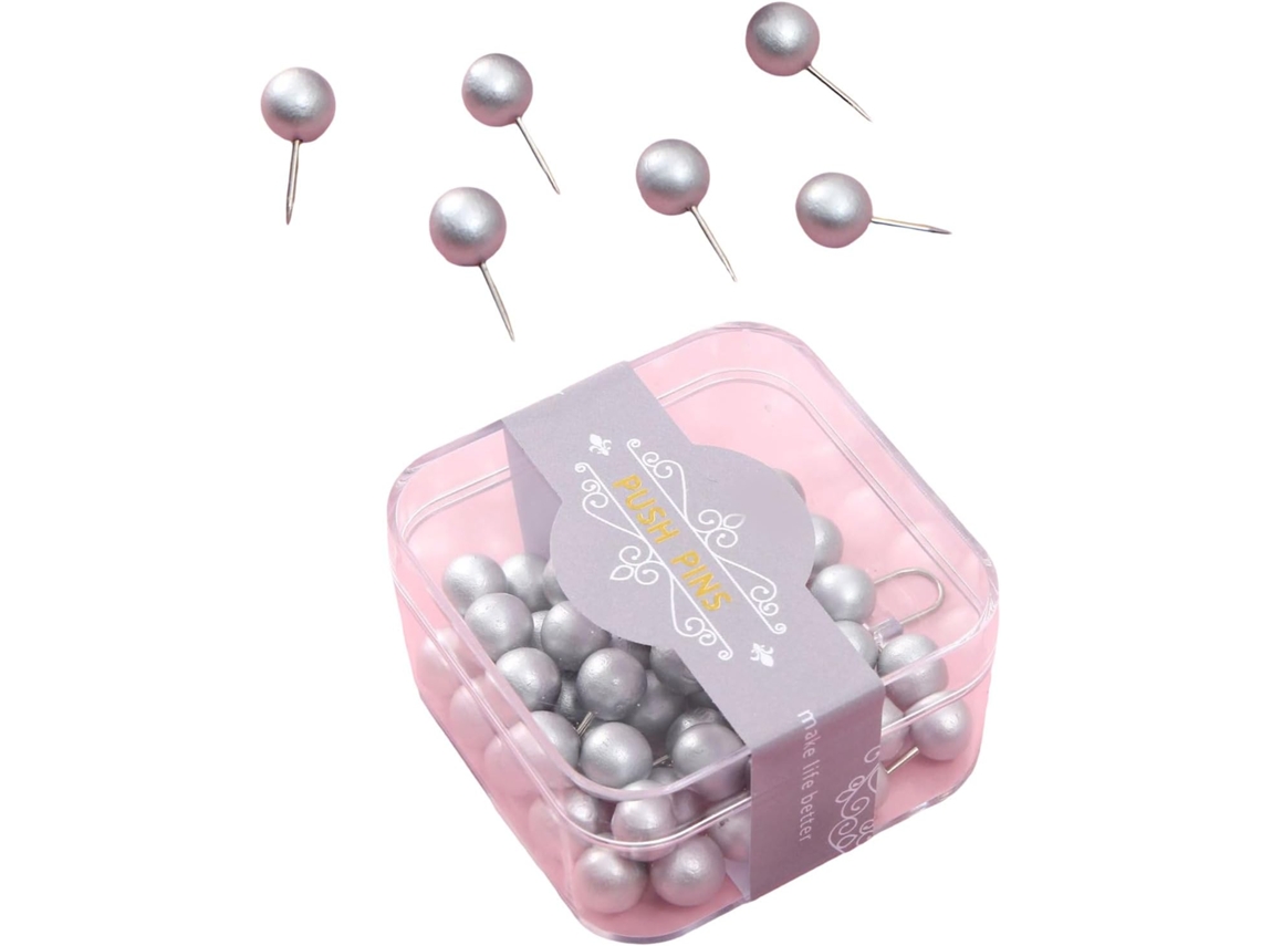 Conjunto De 50 Tachinhas Simples Para Quadros Avisos Madeira, Cortiça