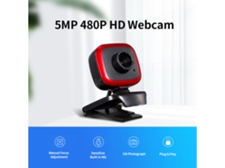 Webcam 480p 5mp Câmera Web Usb Com Microfone Para Laptop Desktop Pc 30fps Prata