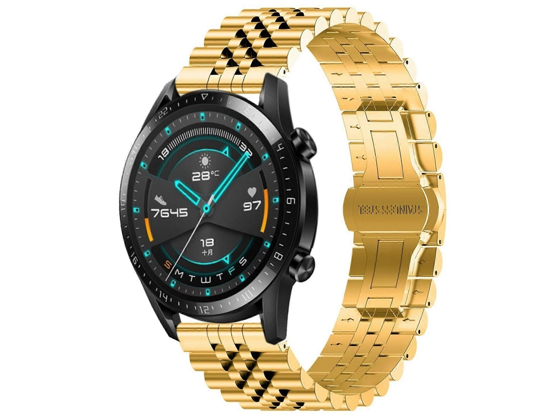 Pulseira De Aço Inoxidável Five Bull Half Round Para Huawei Watch Gt 42mm/46mm / Gt2 46mm + Ferramenta Para Remoção Da Pulseira