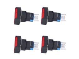Interruptor Push button Auto bloqueio 16mm 12v Vermelho