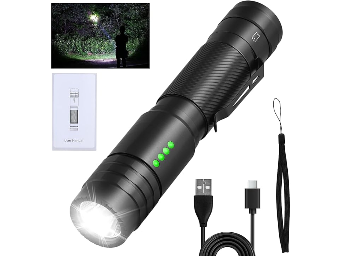 Mini Lanterna Led À Prova D'água Com Visor De Energia Inteligente, Lanterna Pequena E Portátil Potente Para Montanhismo, Camping E Caminhadas