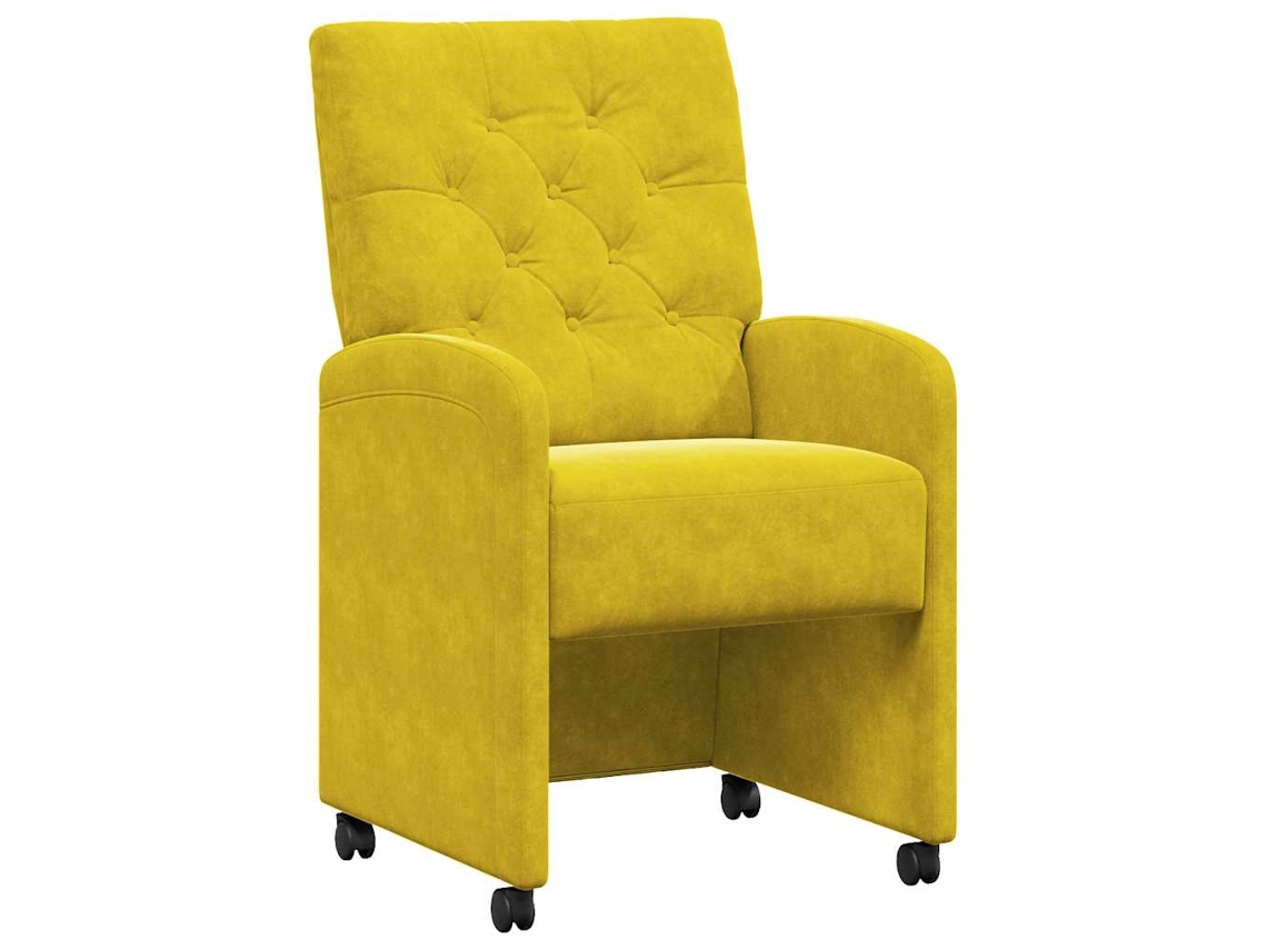 Conjunto 2 Cadeira De Jantar Vidaxl Amarelo Veludo (58 X 67 X 97 Cm)