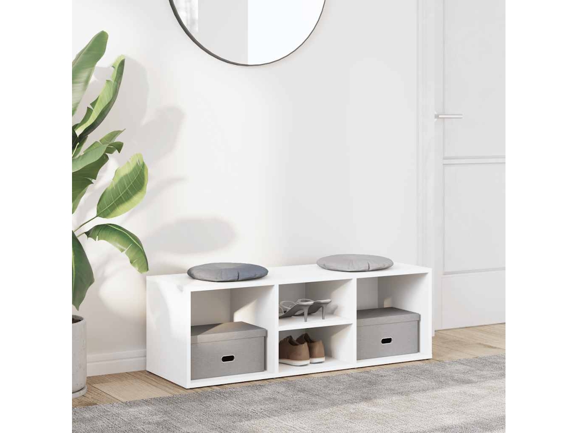 Vidaxl Sapateira 102x35x35 Cm Derivados De Madeira Branco