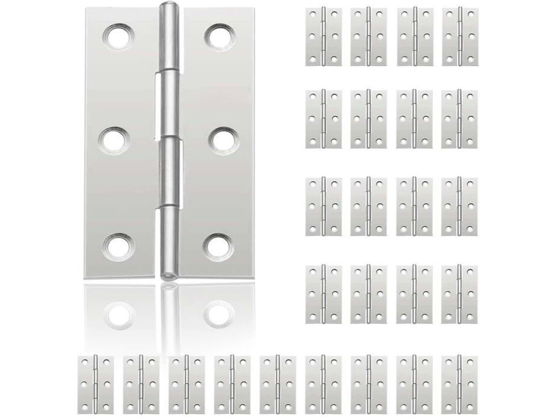 Conjunto De 24 Dobradiças Pequenas Para Portas, De Aço Inoxidável, Para Armários, De Piano E Para Caixas De Joias