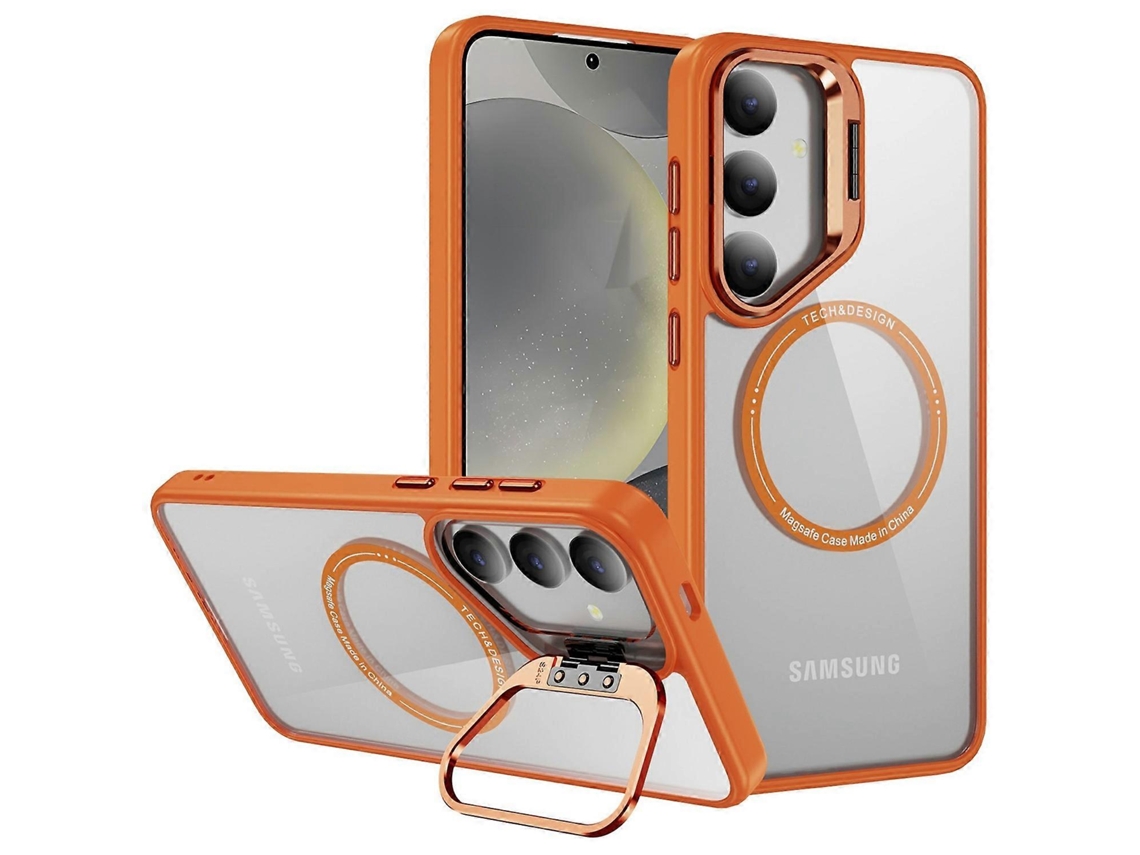 Capa Traseira Transparente Com Suporte Para Samsung Galaxy S24 Compatível Com Magsafe