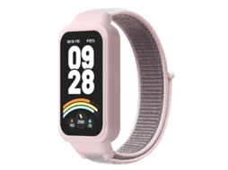Capa para Xiaomi Smart Band 9 Active / Redmi Band 3 com Alça de Nylon Rosa XIAOMOYU