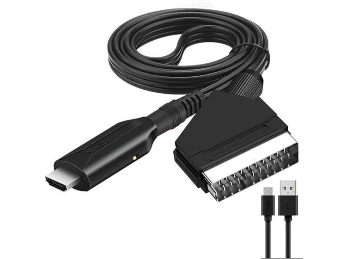 Conversor Scart para HDMI 1080p Slowmoose, adaptador Scart para HDMI tudo-em-um