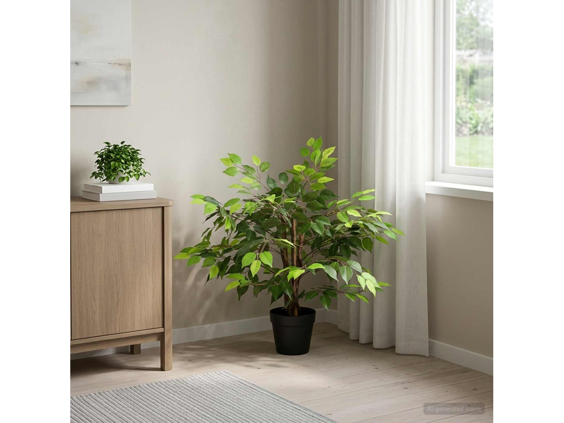 Vidaxl Planta Ficus Artificial Verde 73 X 16 X 60 Cm Tecido E Madeira