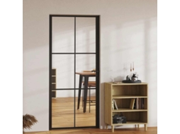 Vidaxl Porta De Interior Em Vidro Esg E Alumínio 93x201,5 Cm Preto