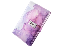 Diário com Cadeado, Caderno Pessoal em Couro Pu, Estilo Masculino, Roxo. Violeta BRILVIBERA