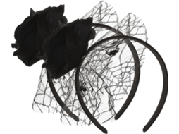 Coroa De Rosas De Tule Em Duas Peças Para O Halloween, Acessório De Festa E Penteado Misterioso.
