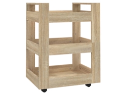 Kitchen Trolley, Kitchen Trolleys Vidaxl Marrom Madeira Processada (n/a)