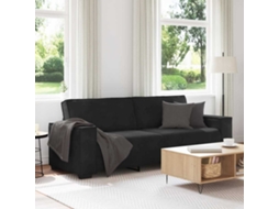 Sofá De 3 Lugares 180 Cm Veludo Preto Lovely Home