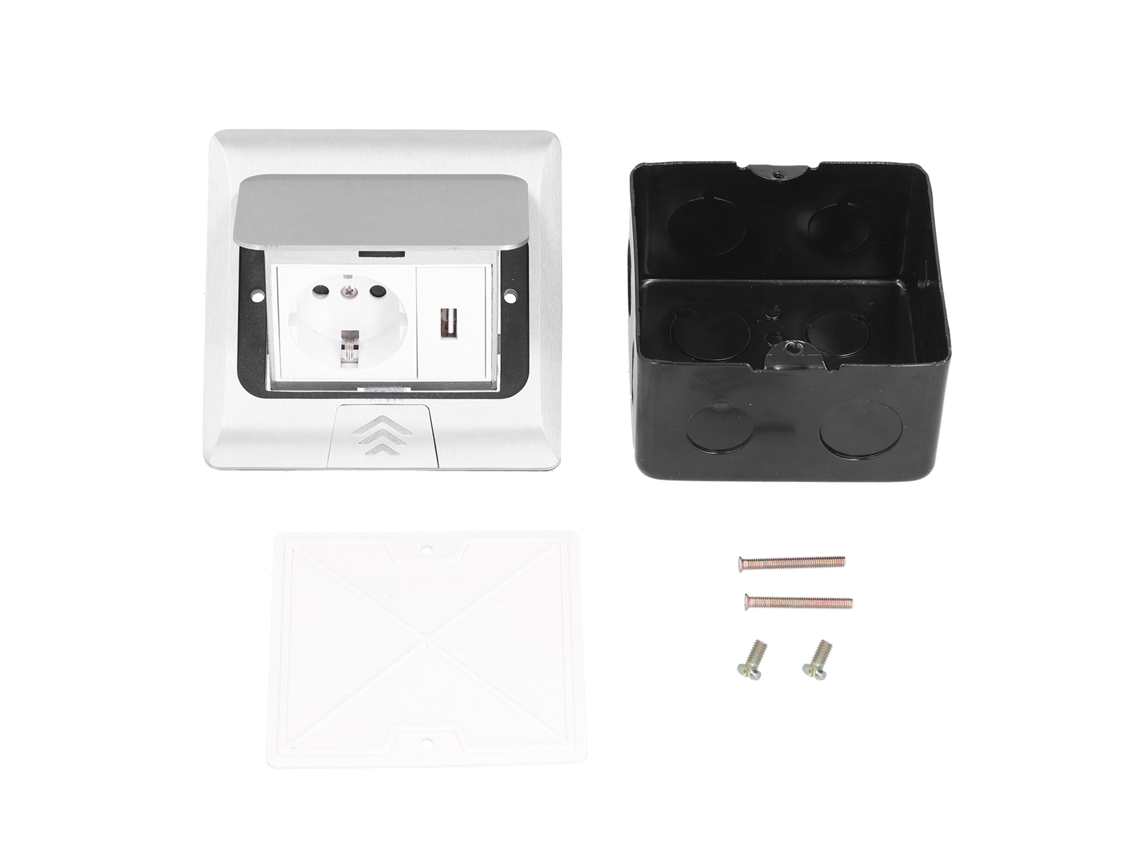 Tomada de Chão Embutida com Abertura Rápida, Caixa de Tomada Retrátil Padrão Ue, Acessório de Alimentação Usb 250v 16a BRILVIBERA