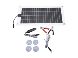 Painel Solar Policristalino À Prova Dágua De 30 W E 12 V Com Clipe De Bateria E Acendedor De Cigarros. Olysi Shop