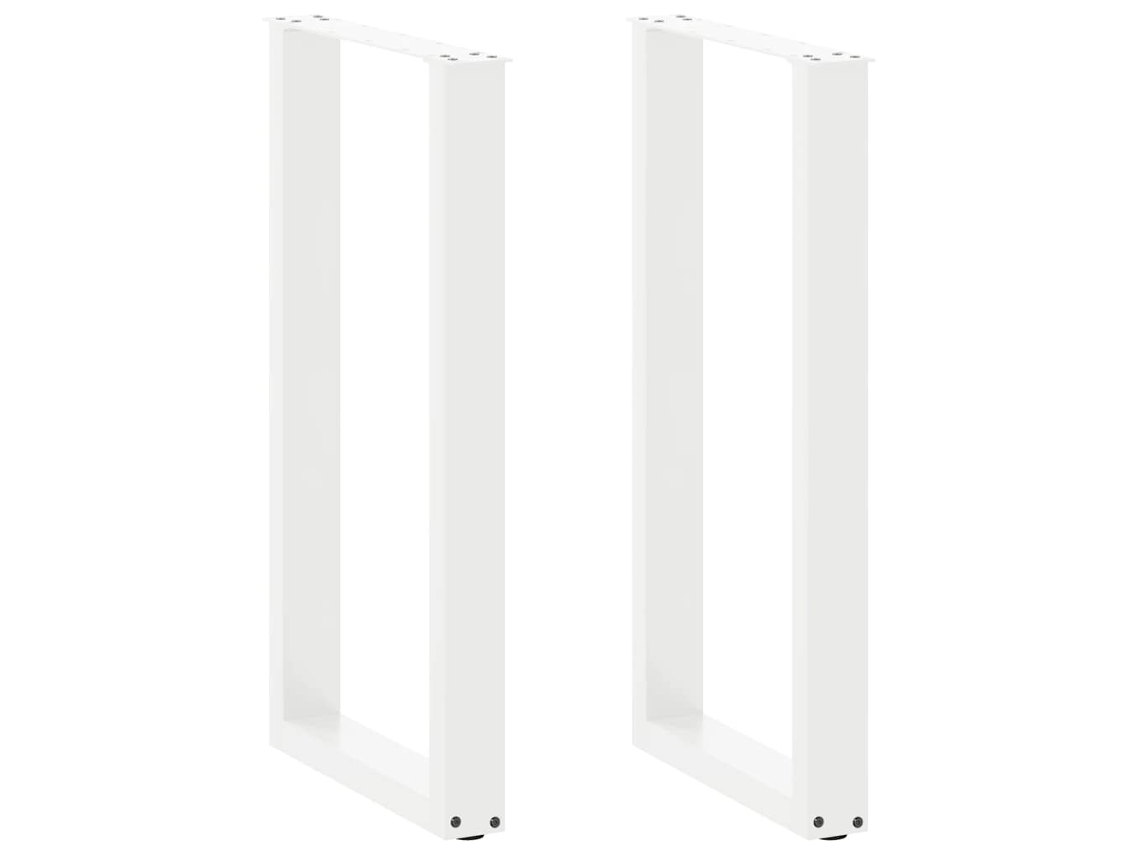 Vidaxl Pés De Mesa De Bar Em Forma De U, 2 Peças, Branco, 50x(90-91) Cm, Aço