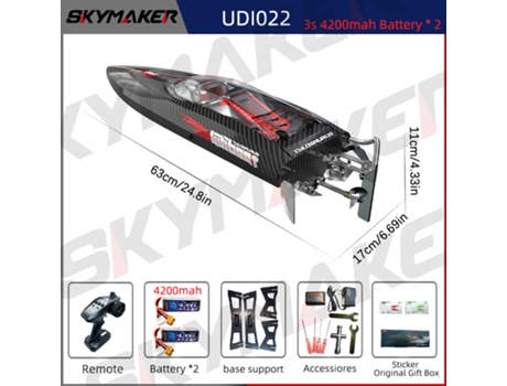 Barco Rc Udi022 50km/h, À Prova D’água, 2.4ghz, Motor Brushless, Velocidade Alta, Brinquedo Remoto Infantil. Aeuzwr