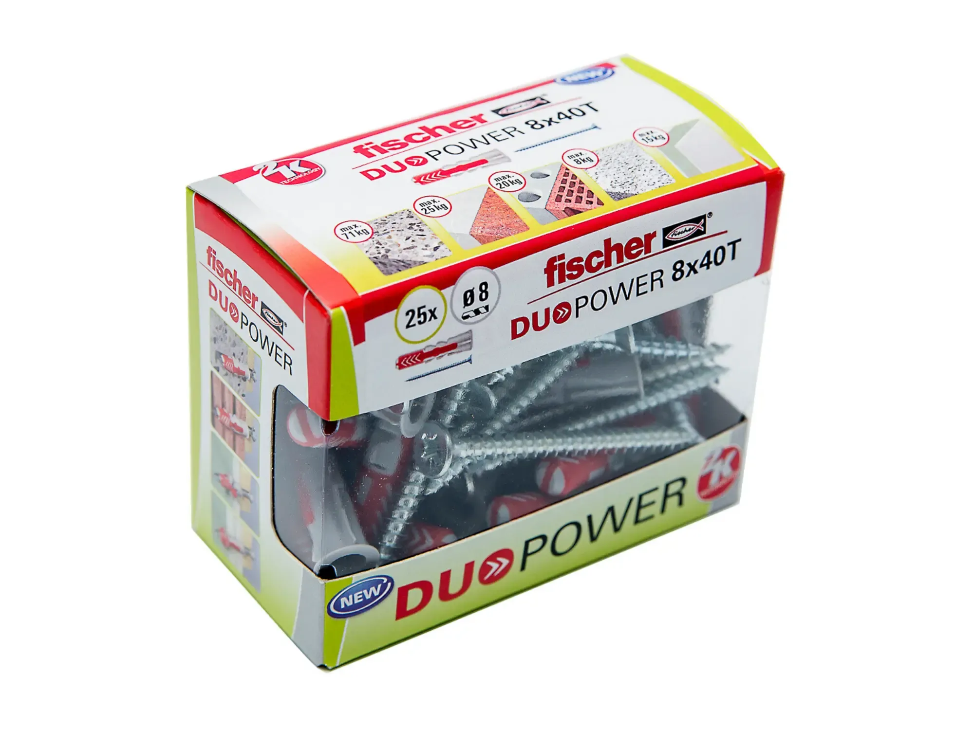 Bucha FISCHER Duopower Autoserviço (25 Unidades - 8x40 mm - Com Parafuso)