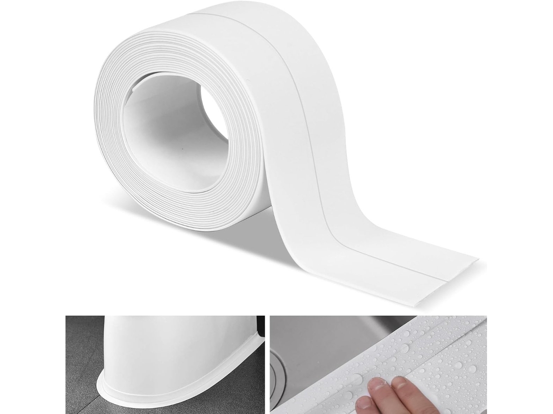 Fita De Pvc Impermeável De 3,2 M X 3,8 Cm, De Vedação Autoadesiva, Para Pia, Banheira, Branca, Resistente A Mofo, Protetor De Cantos