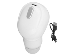 Fone De Ouvido Bluetooth Sem Fio Único Mini Invisível Para Esportes E Trabalho Branco