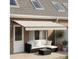 Vidaxl Toldo Retrátil Cinza Claro E Branco 400 × 300 Cm