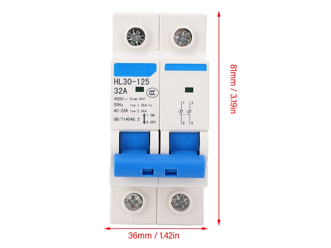 Laxiscreed Interruptor De Isolamento 2p 32a Para Segurança E Manutenção De Redes Elétricas