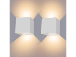 Conjunto 2 Apliques Led Brancos Com Feixe Ajustável