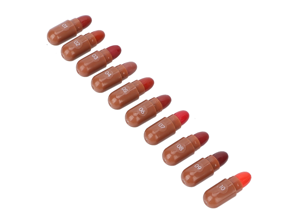 Conjunto De Lábios Cápsula 10 Cores Mini Lápis Labial De Longa Duração Não Pegajoso Presente Para Mulheres