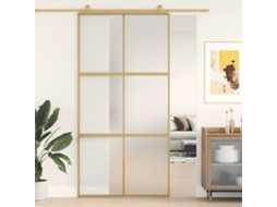 Porta Deslizante 102,5x205 Cm Vidro Esg Fosco/alumínio Dourado LOVELY HOME