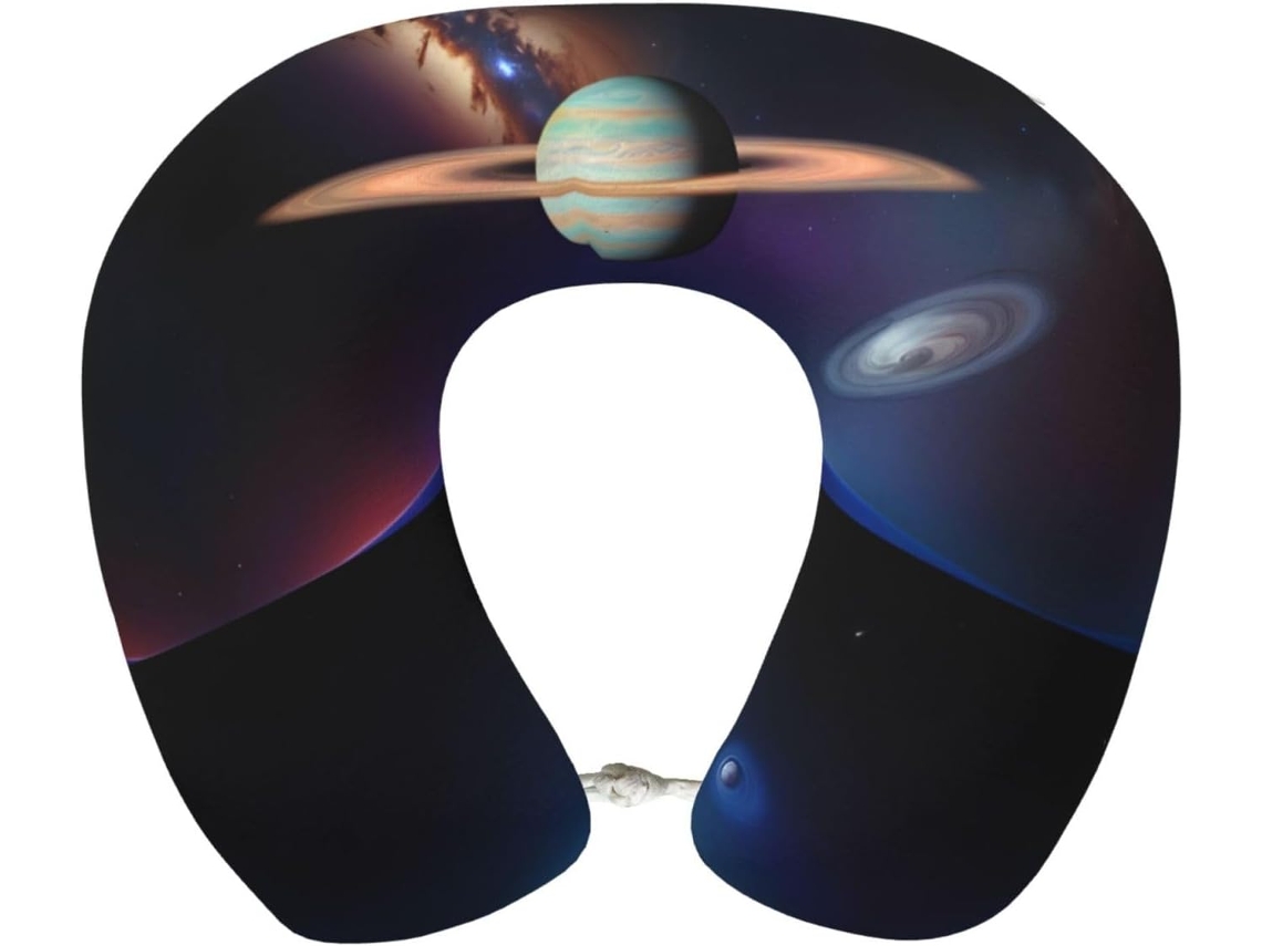 Travesseiro de Viag Cosmic Saturn em Espuma Viscoelástica Suporte Confortável Formato U para o Pescoço 100 %