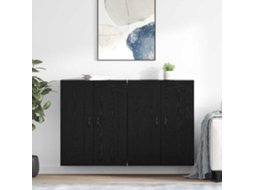 Vidaxl Estante De Parede 2 Pcs Carvalho Preto 69,5 X 34 X 90 Cm