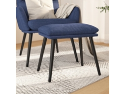 Vidaxl Apoio De Pés 45x29,5x35 Cm Tecido Azul