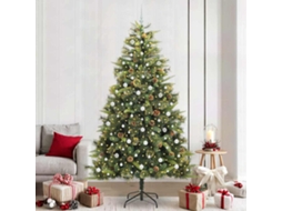 Vidaxl Árvore De Natal Artificial Articulada Com Cones Verde 240 Cm