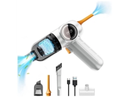 Lurelia Aspirador Portátil Sem Fios Para Carro, 3 Em 1, 9000 Pa, 90000 Pa, 120 W, 2000 Mah, Usb-c, Sopro, Branco