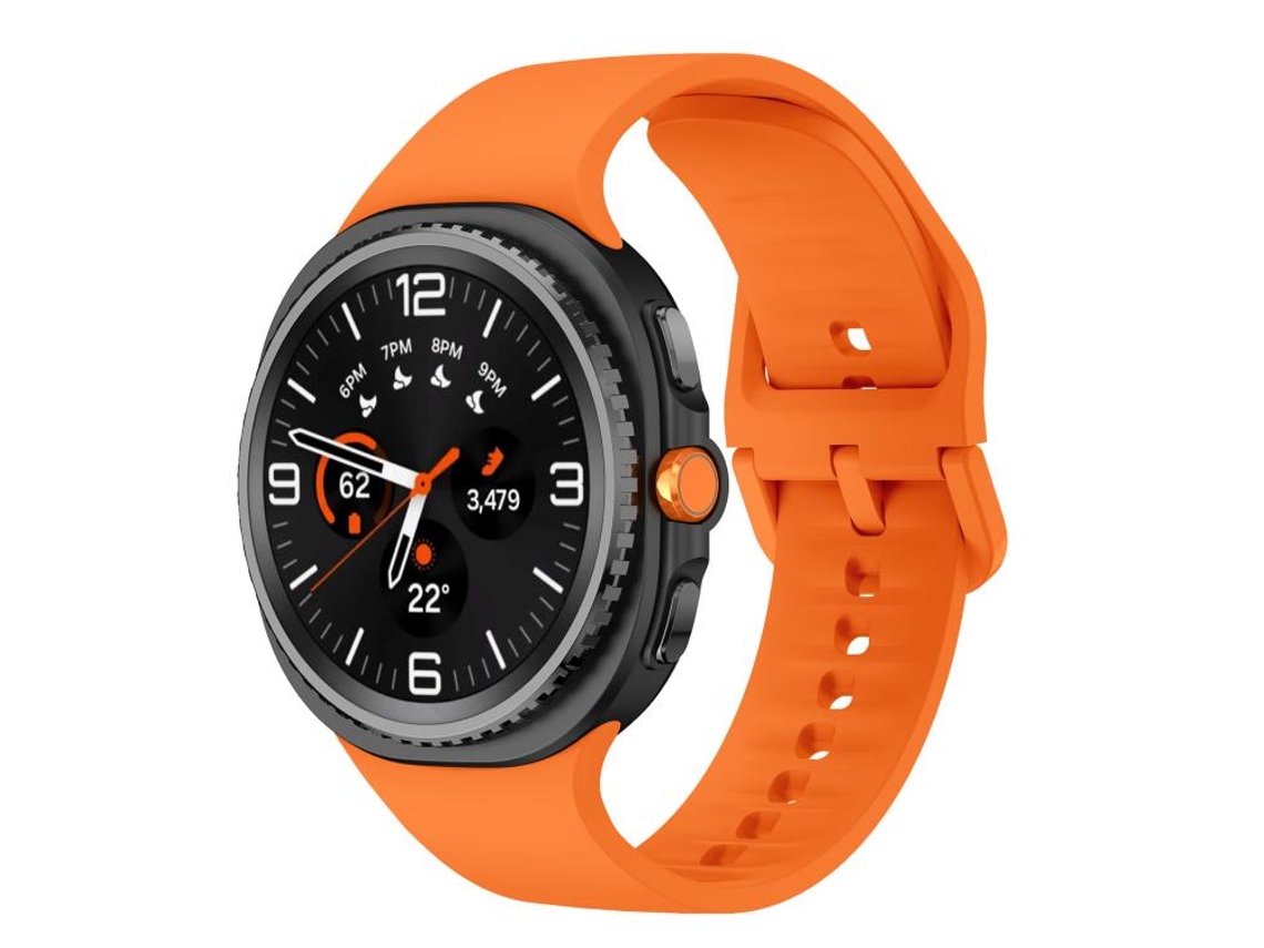 Bracelete Para Samsung Galaxy Watch 8/8 Classic - Silicone Lisa E Sólida - Laranja