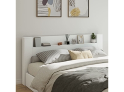 Mesilla de noche con luces LED 220x16,5x103,5 cm Blanco