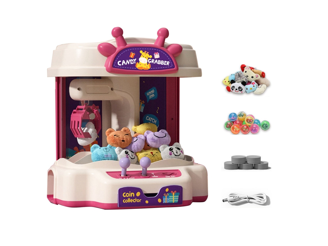 Mali máquina de Pegar Bonecos Mini com Luz e Música 10 Bonecos 10 Cascas 20 Moedas