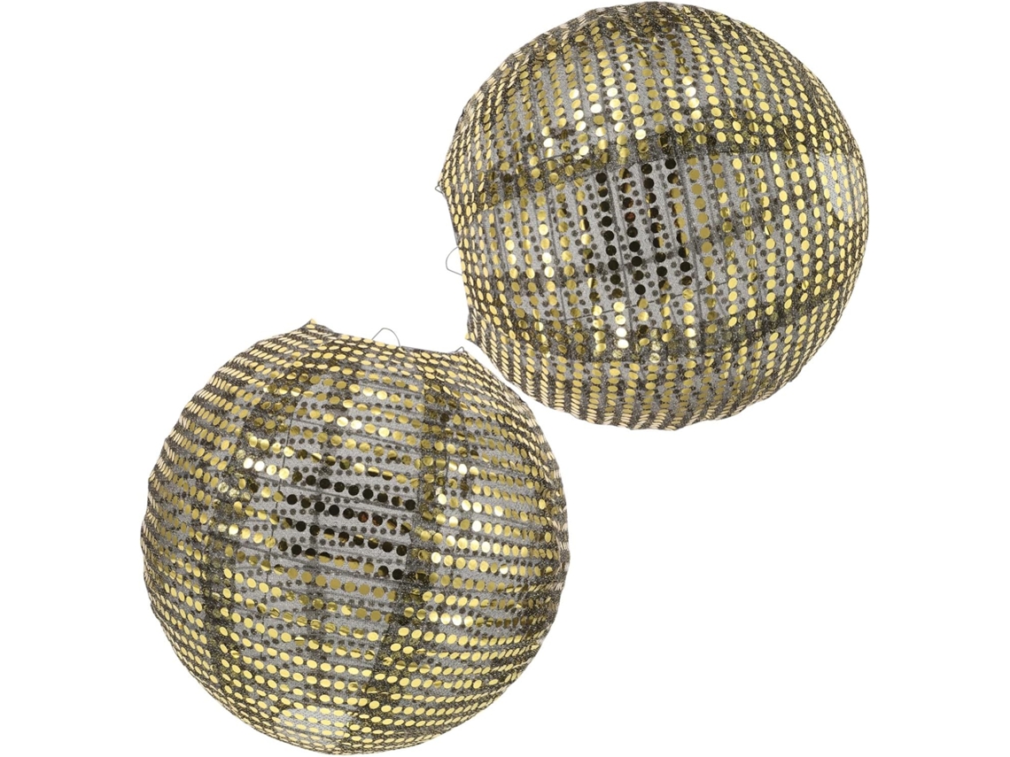 Conjunto de 2 Lanternas Disco com Lantejoulas, Abajur Redondo para Pendurar, Ideal para Aniversário, Chá de Panela, Casa e Quarto SFUSHOS