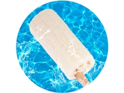 Escova De Bucha Vegetal Vicasky Com Cabo Longo Madeira Natural, Ideal Para Banho E Ducha