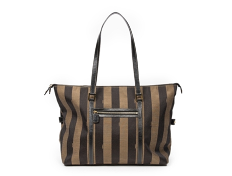Saco De Ombro De Mulher Fendi Large Pequin Zip Bege (tamanho Único)