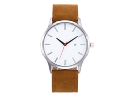 Relógio Zhoulianfa Alloy Quartz com pulseira de couro PU fosco (marrom, mostrador branco)