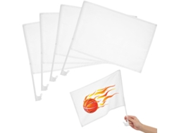 Conjunto De 8 Bandeiras Pequenas Em Branco Para Carros, Ideais Para Festas.
