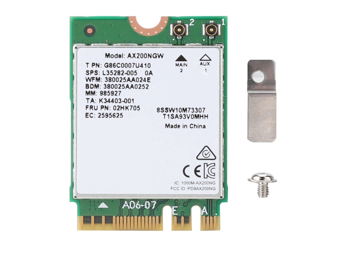 Placa De Rede Sem Fio Intel Ax200ngw 802.11ax Wifi6 2.4gbps Dual Band Com Bluetooth 5.0