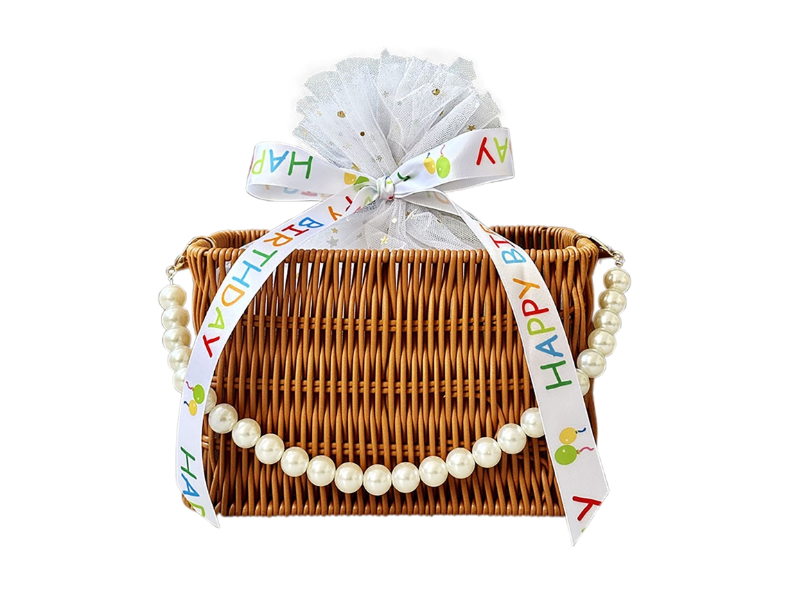 Laxiscreed Cesta Decorativa Em Rattan-like Com Estilo Francês, Ideal Para Presente